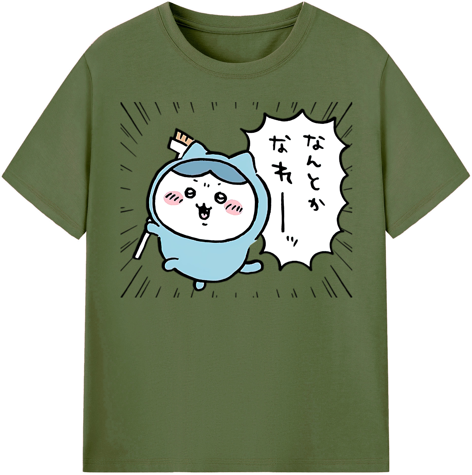 （画像用） ちいかわ ハチワレ Chii-kawa hachiware 綿100％半袖Tシャツ（フロントプリント）